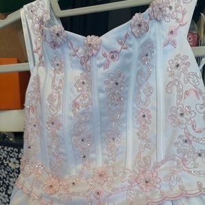 Elegant Pink Floral Kids Formal Dress